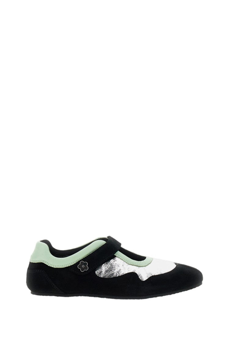 Cecilie Bahnsen Mint Silver Black Cbcosmo Leather Suede Sneakers