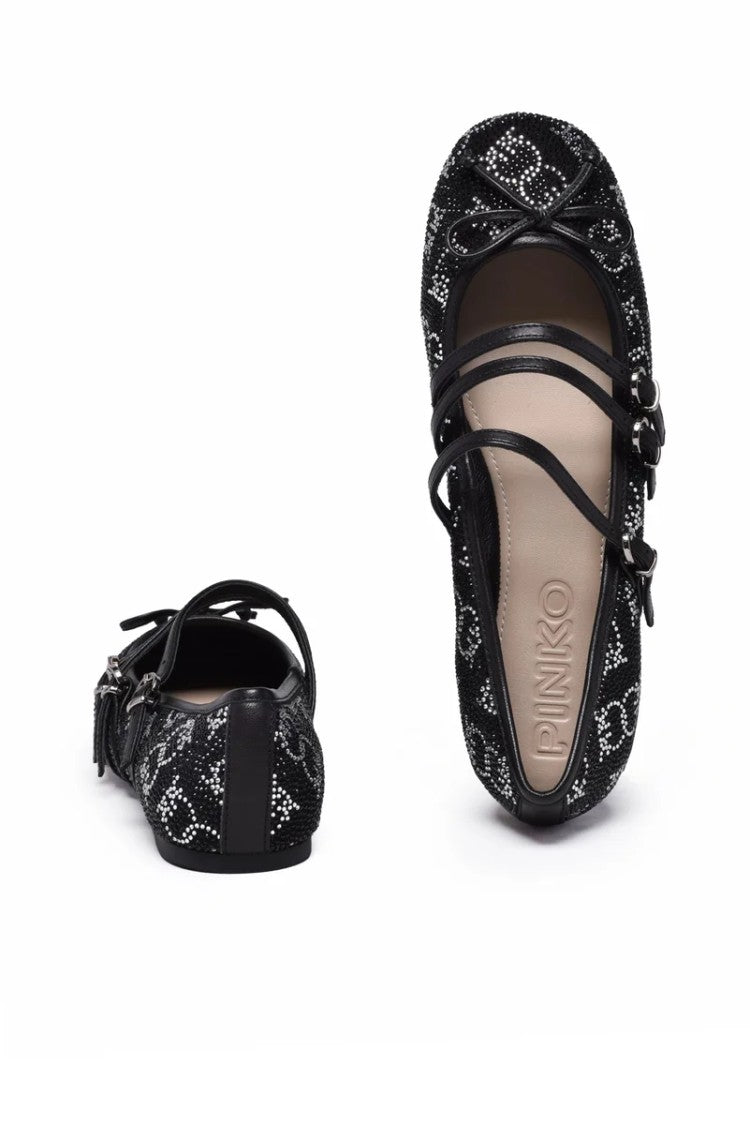 Pinko Sequin Ballerinas - Black/Silver