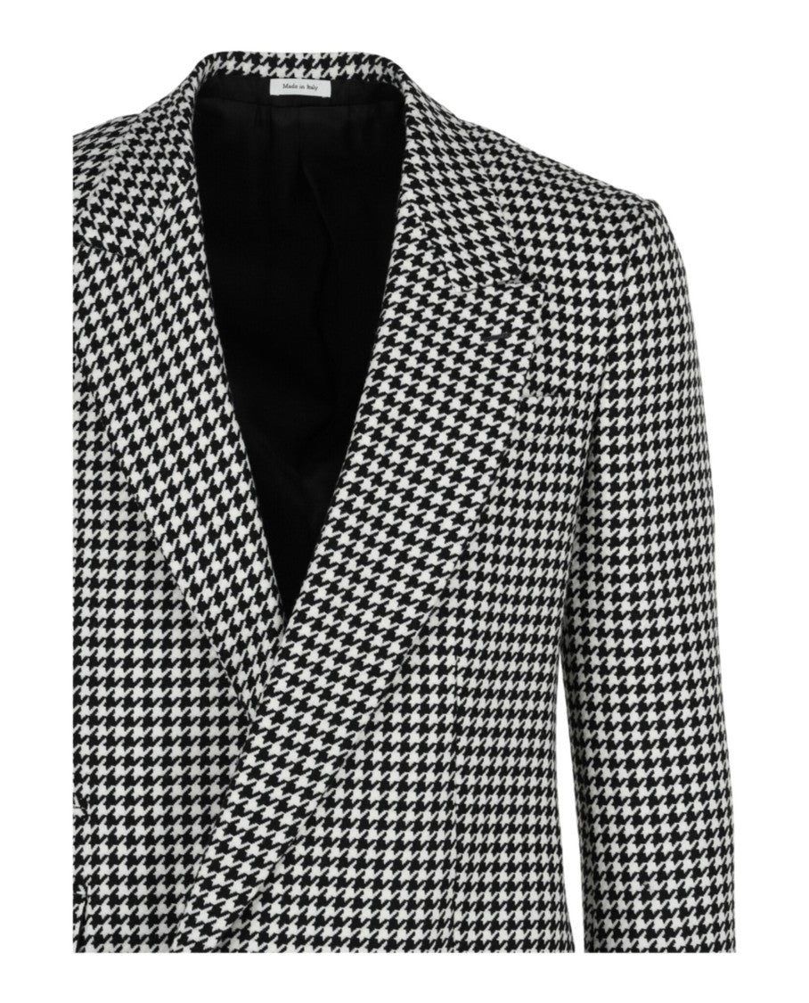 Alexander Mcqueen Asymmetrical Houndstooth Coat