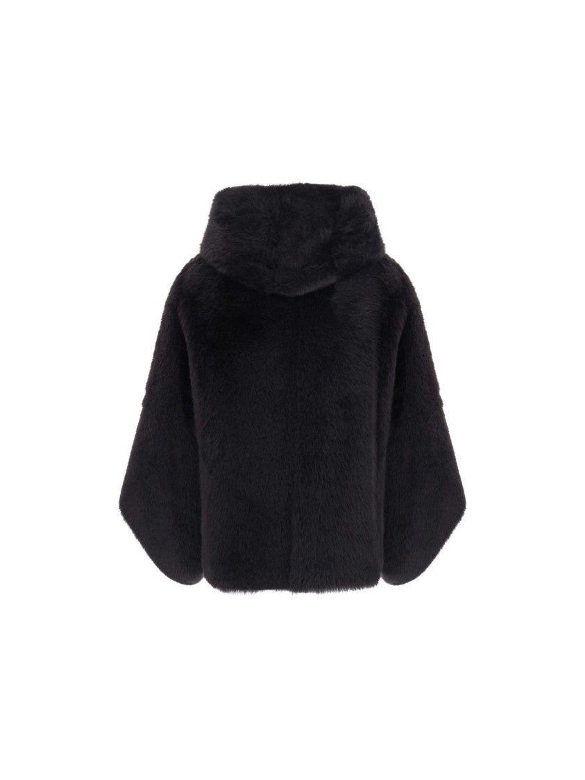 Suprema Sheepskin Shearling Hooded Coat