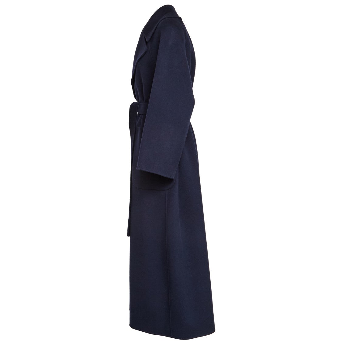 Max Mara Hand-Stitched Double Wool Coat With Wide Notch Collar