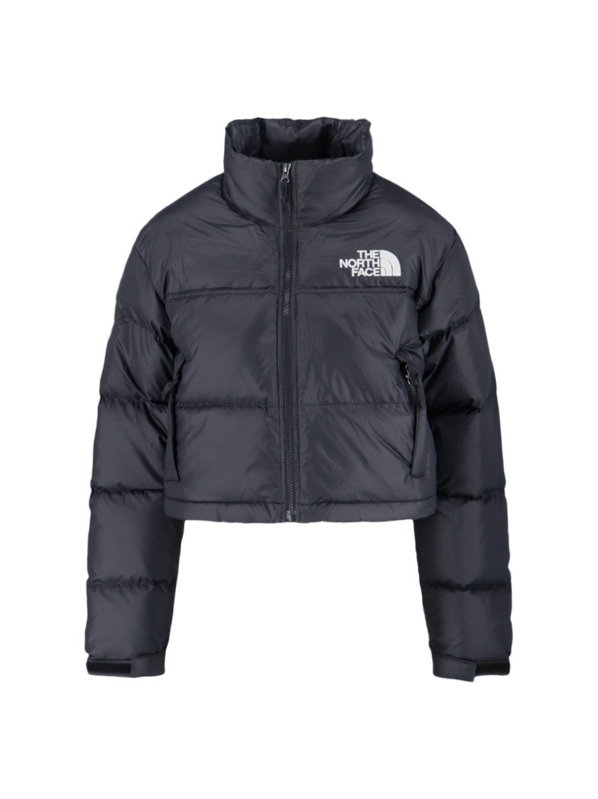The North Face Short Down Jacket With Detachable Hood And Embroidered Logos