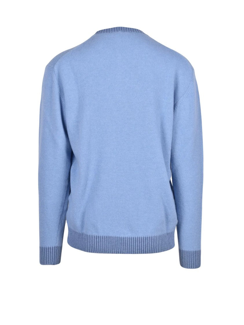 Cashmere Company P. Classic Crew Neck Pullover With Ribbed Detailing