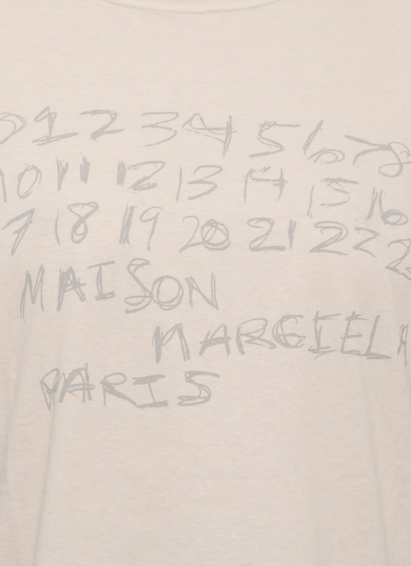 Maison Margiela Beige Printed Cotton T-Shirt