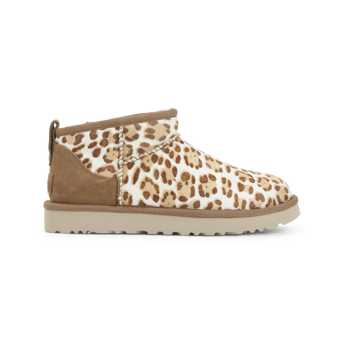 Ugg Leopard Print Ankle Boots With Soft Plush Upper And Sturdy Sole