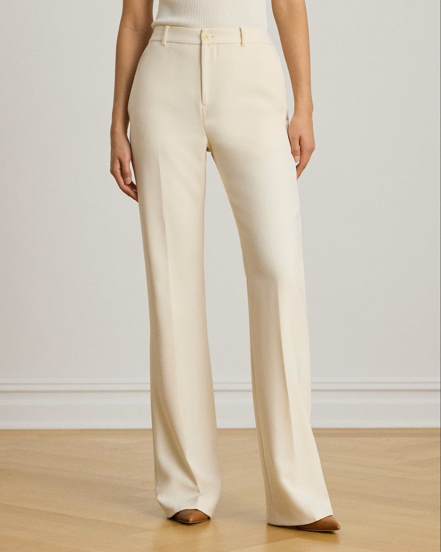 Lauren Ralph Lauren Natural Woven City Crepe Straight Trousers