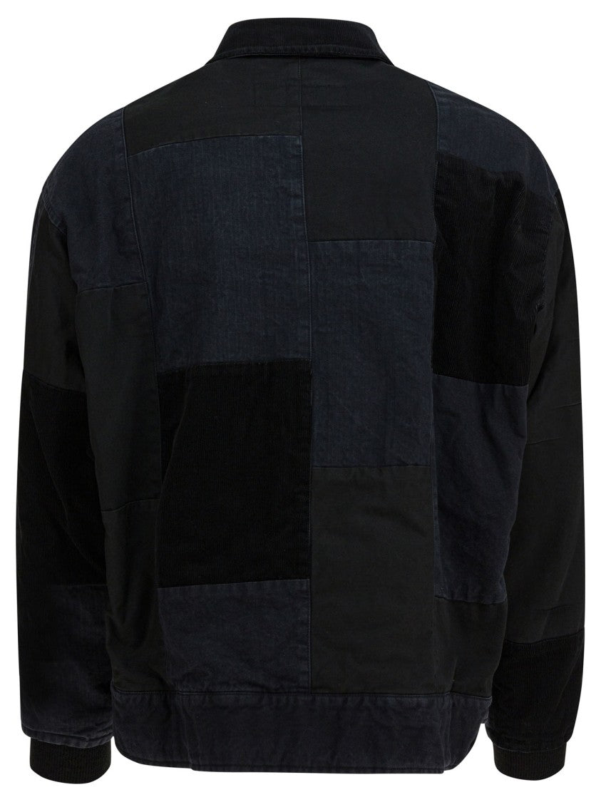 Comme Des Garçons Relaxed-Fit Black Patchwork Jacket With Functional Buckle Tabs