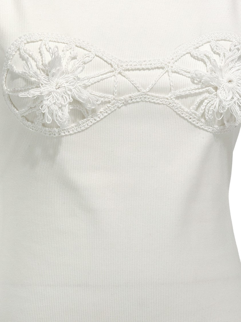 Magda Butrym Sleeveless Ribbed Cotton Top With Tone-On-Tone Detail