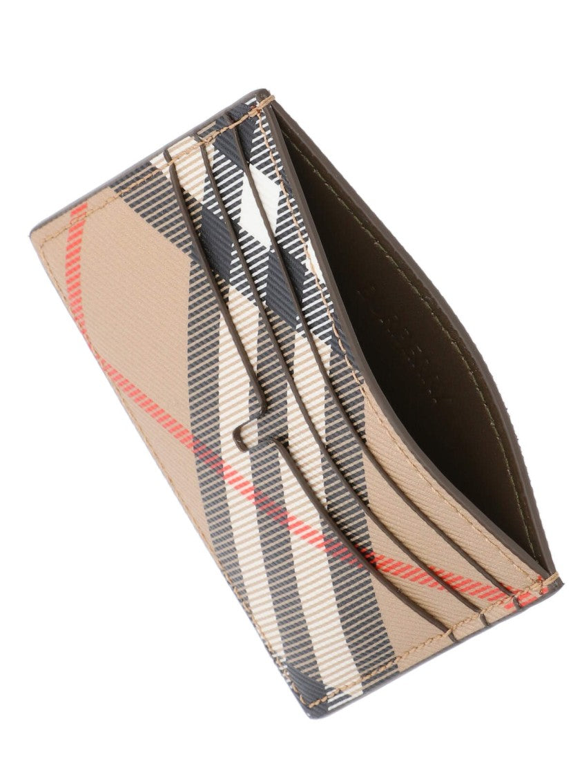 Burberry Check' Vertical Card Holder – Beige