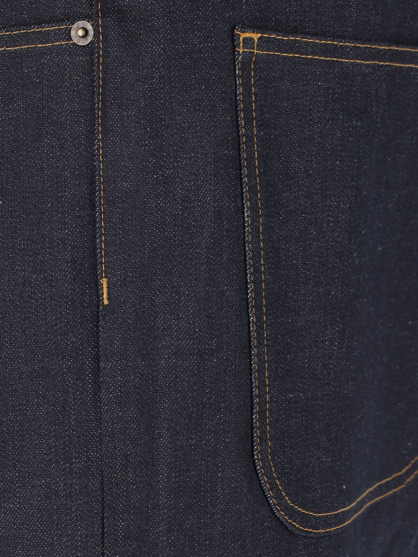 Thom Browne High-Waisted Selvedge Denim Jeans With Adjustable Strap