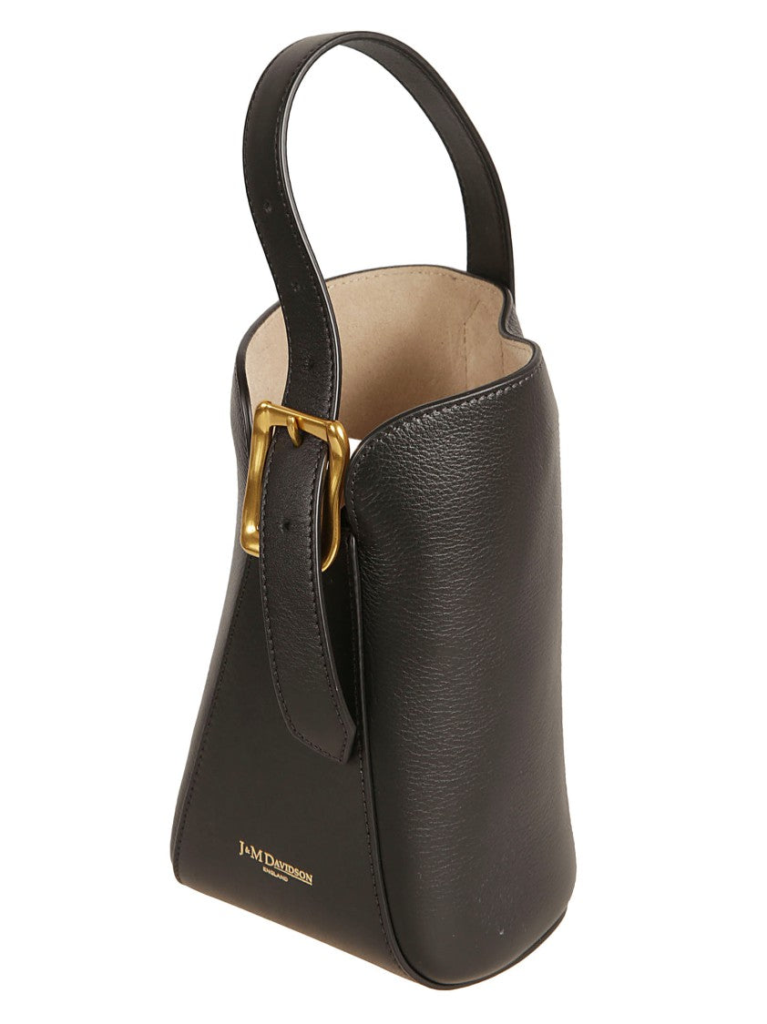 J&M Davidson Structured Cowhide Leather Bag With Gold-Tone Detail