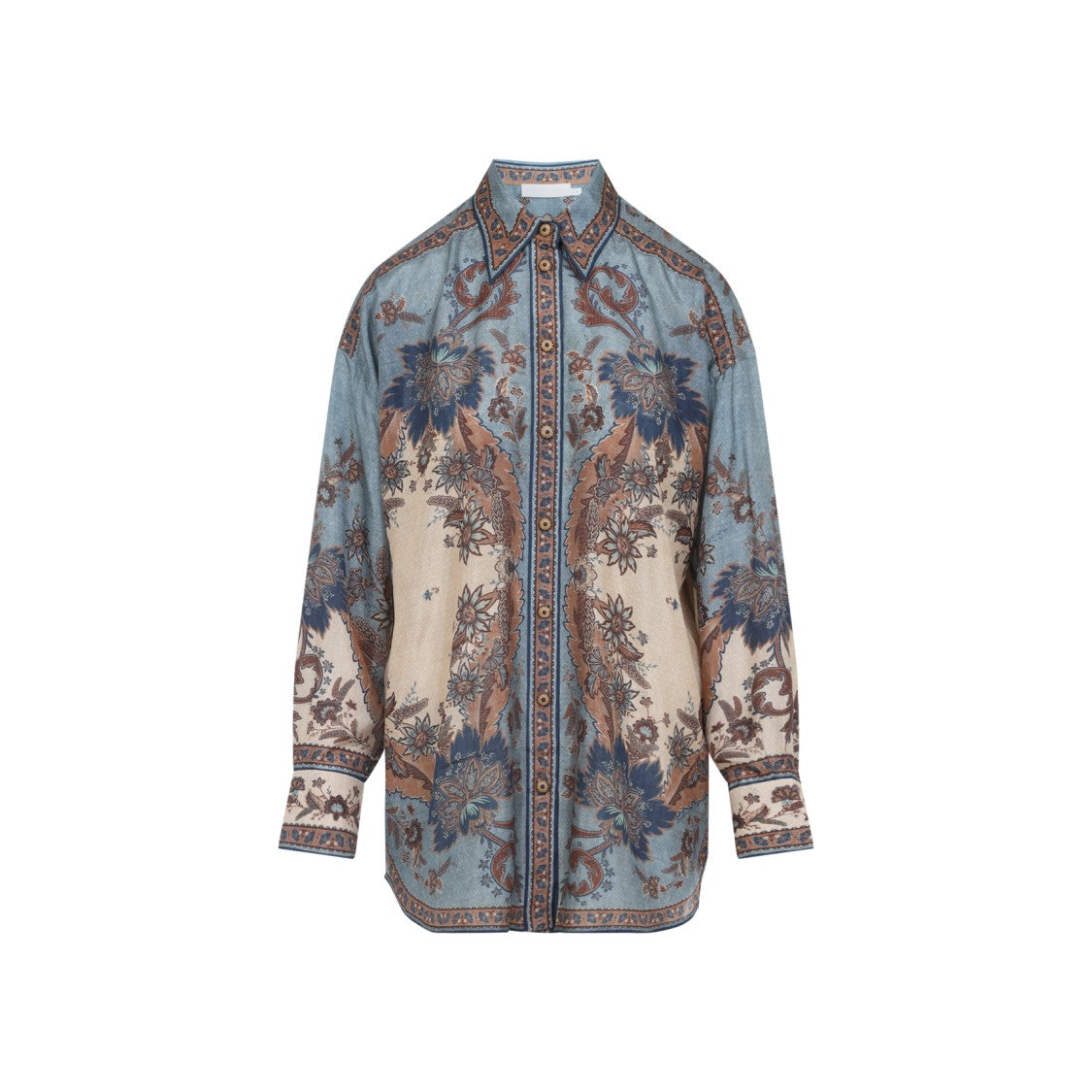 Zimmermann Ascension Blue Silk Shirt