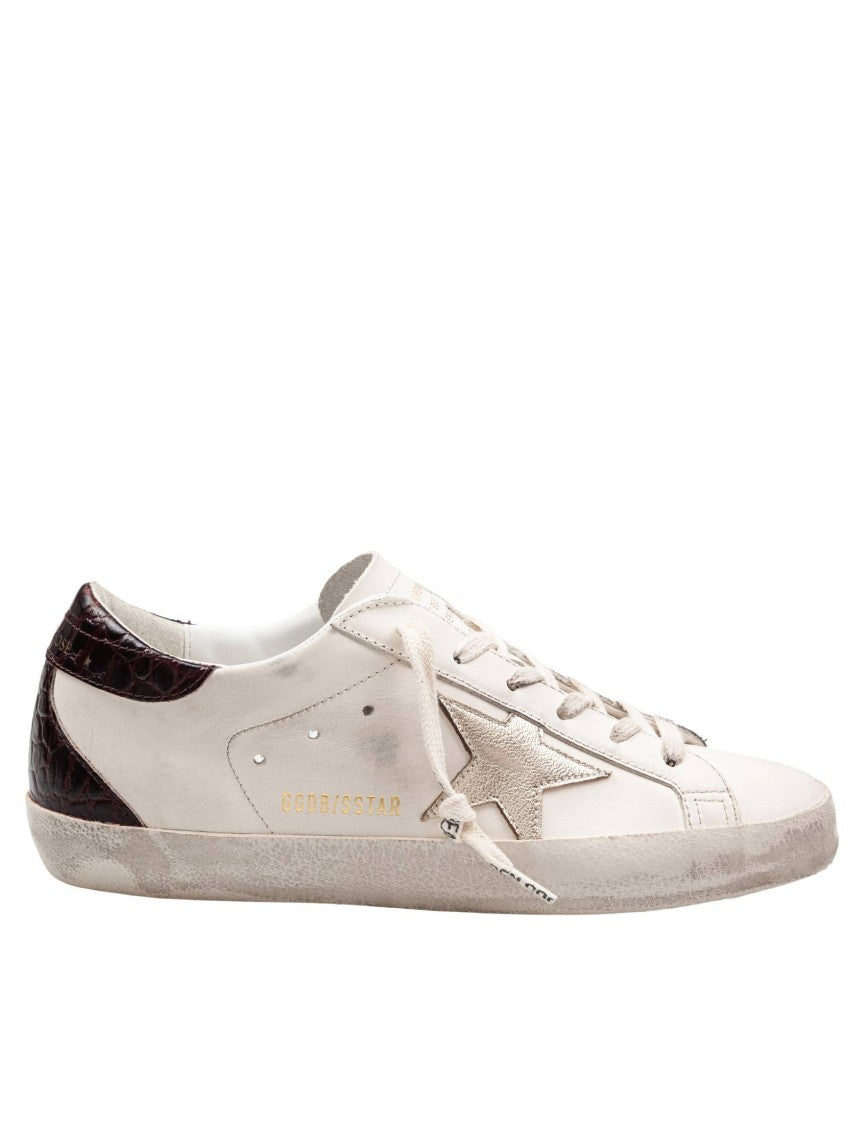 Golden Goose Super Star Leather Sneakers In White