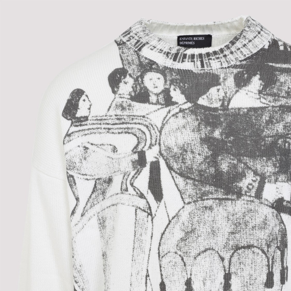 Enfants Riches Déprimés Cropped Graphic Print Sweater With Contemporary Appeal