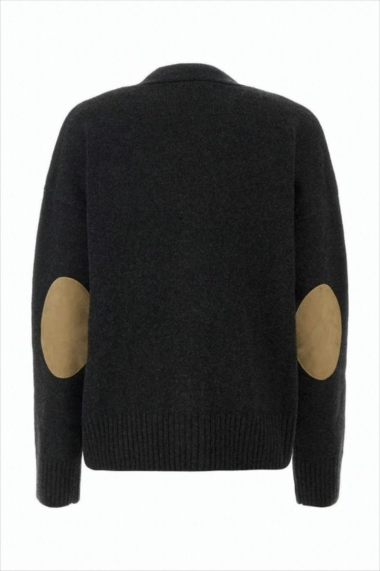 Ami Deep V-Neck Cardigan With Button-Down Front