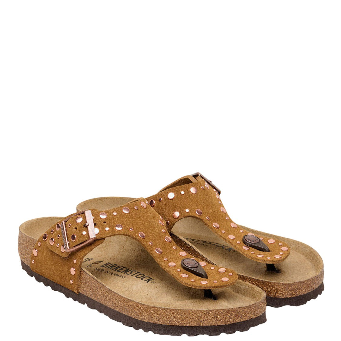 Birkenstock Gizeh Rivet Sandals In Suede Leather