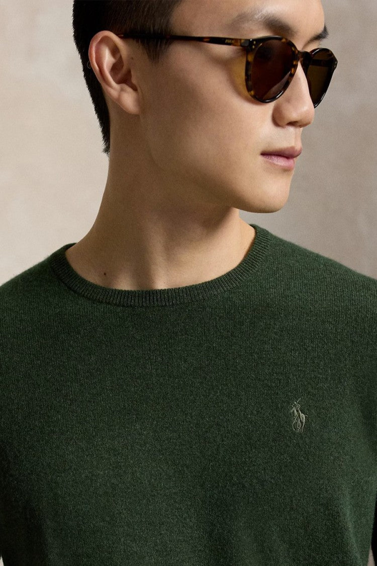 Polo Ralph Lauren Dark Green Heathered Crew-Neck Sweater