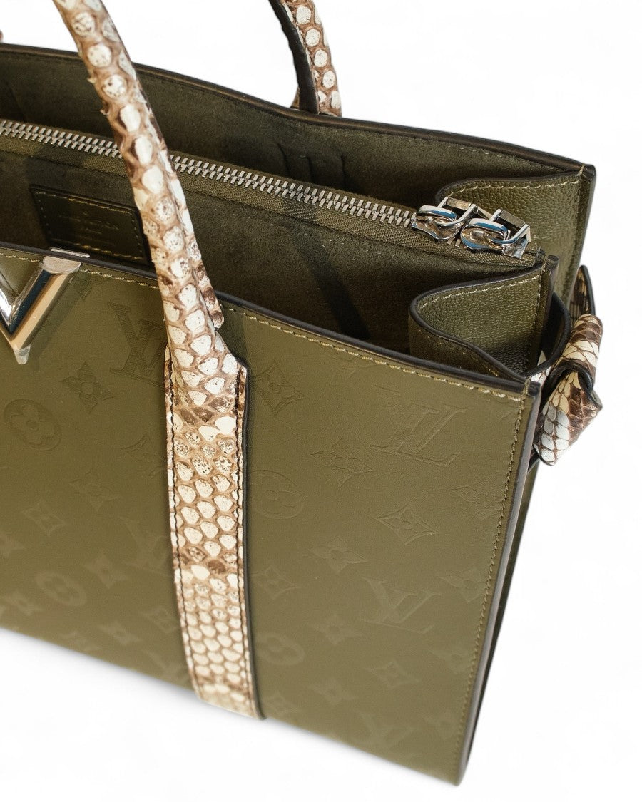 Louis Vuitton Very Tote Mm Green Python