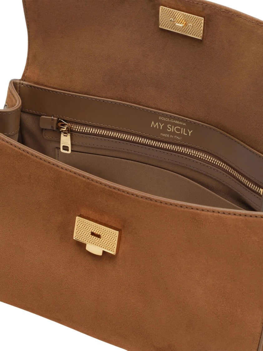 Dolce & Gabbana Borsa Structured Calfskin Shoulder Bag