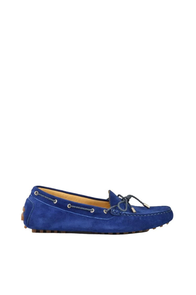 A.Testoni Women's Suede Loafer - Blue
