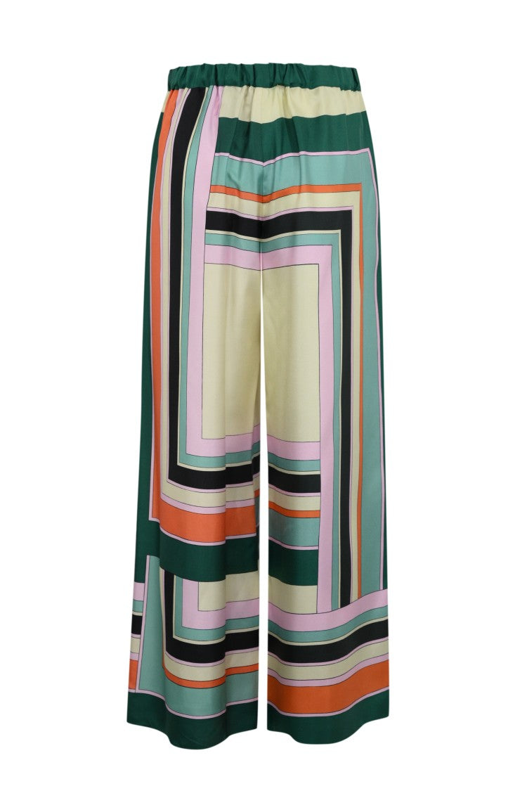 Max Mara Wide-Leg Cropped Pants With Geometric Pattern