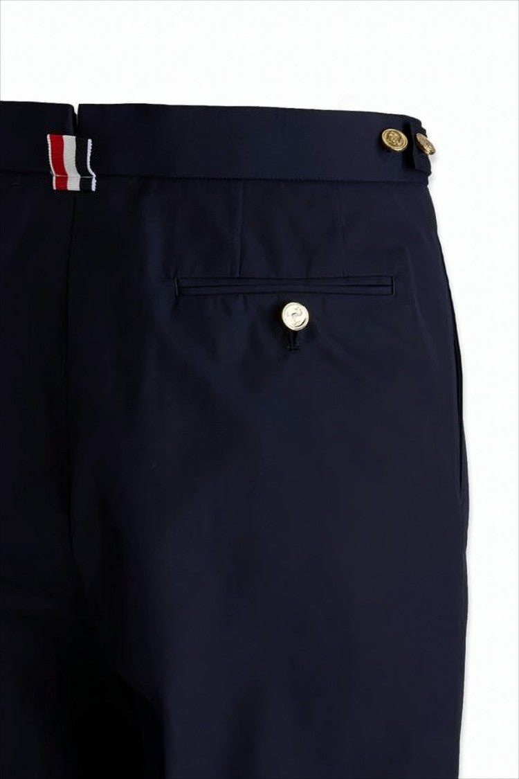 Thom Browne Tailored Navy Straight-Leg Pants With Cuffed Hems