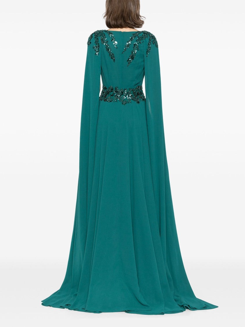 Saiid Kobeisy Crepe Dress With Cape