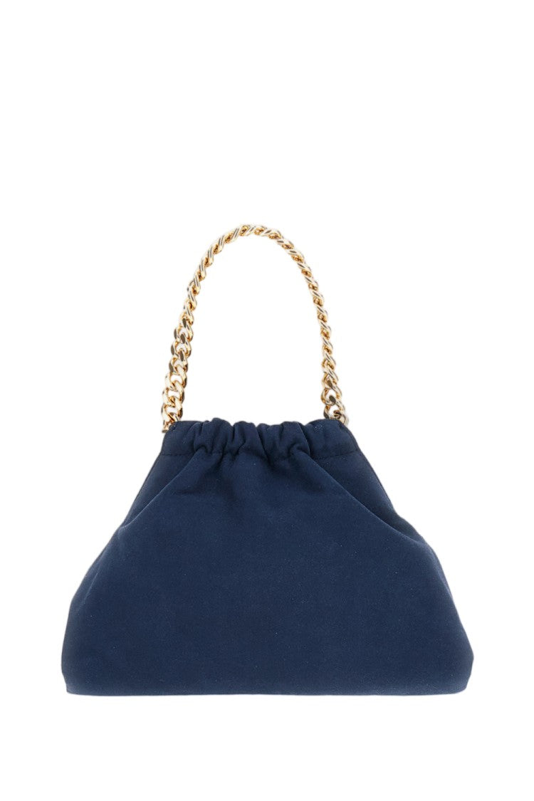 Stella Mccartney Mini Drawstring Bag With Gold Perimeter Chain And Soft Silhouette