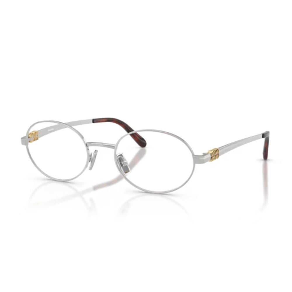 Miu Miu Slim Oval Silver-Tone Frame With Acetate Tips