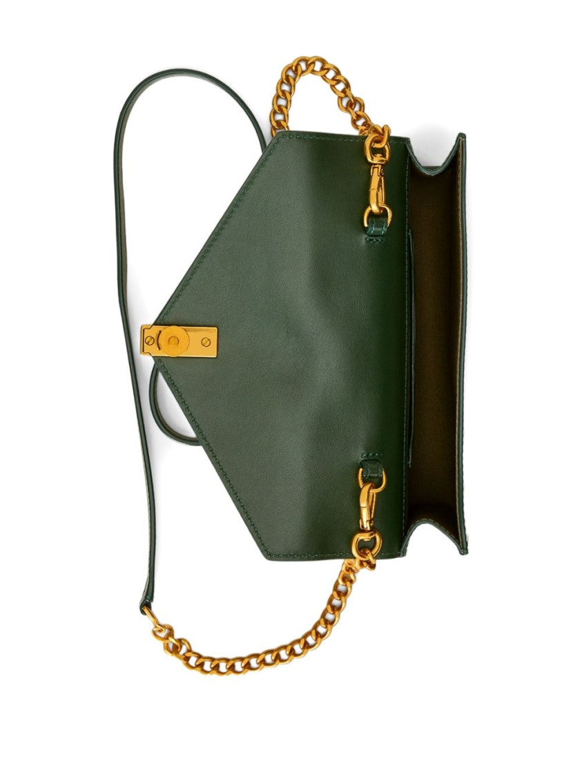 Polo Ralph Lauren Bottle Green Leather Clutch