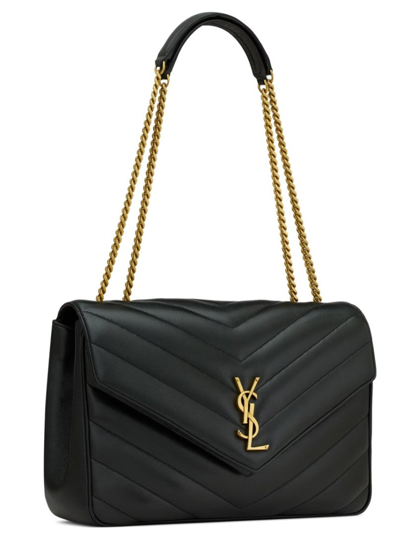 Saint Laurent Chevron Quilted Large Lamb Leather Shoulder Bag