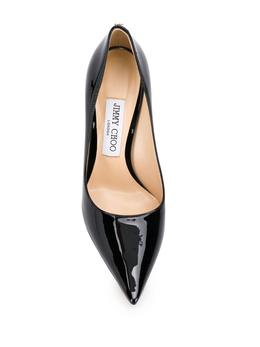 Jimmy Choo Black Pointed-Toe Patent Leather Pumps