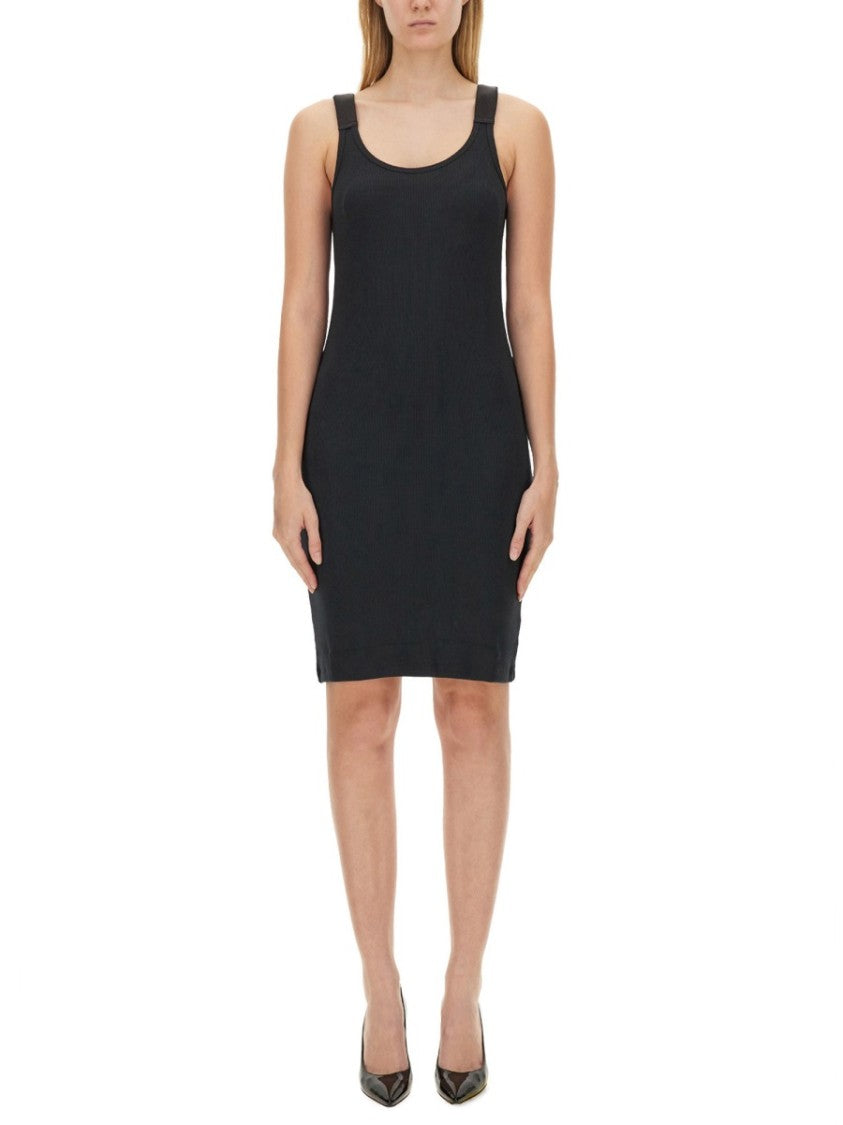 Helmut Lang Ribbed Black Tank Dress