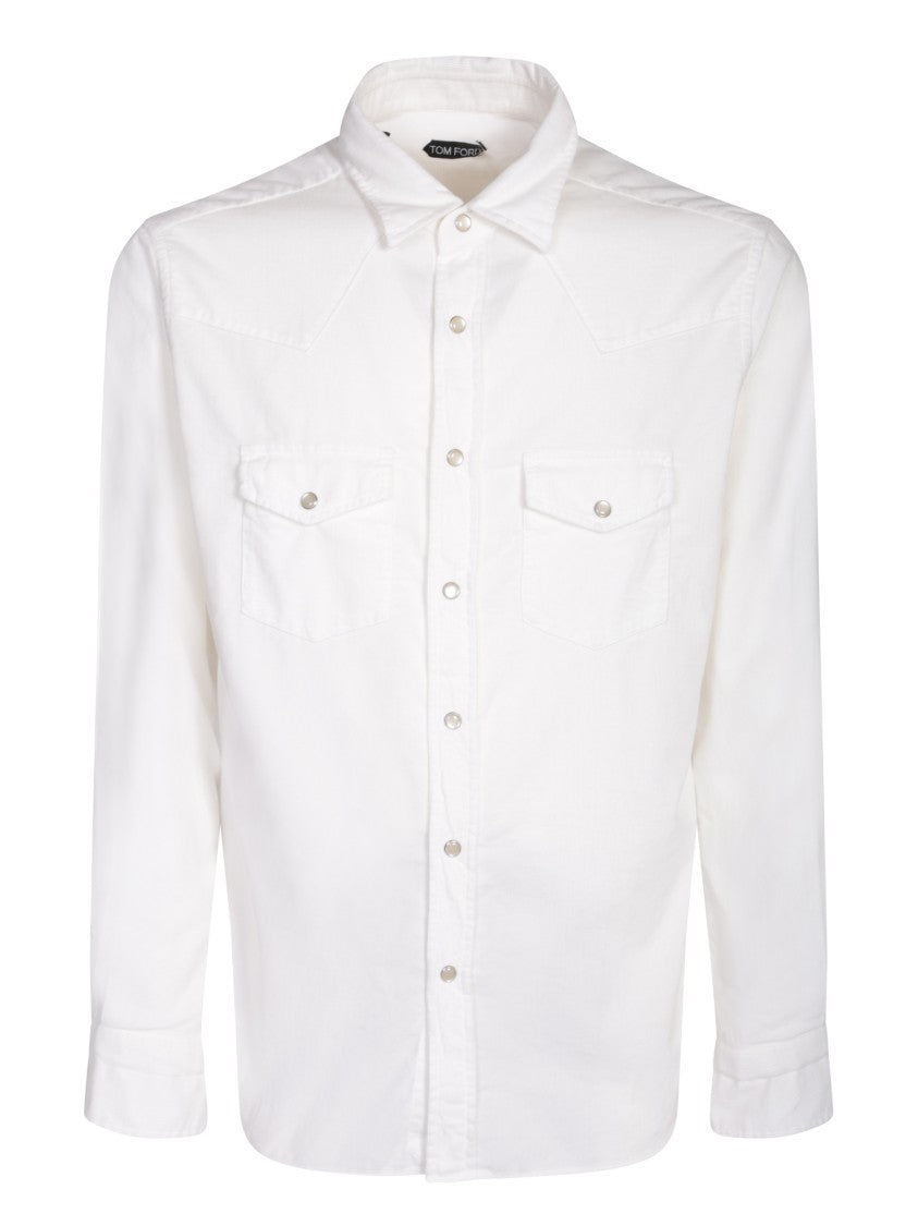 Tom Ford White Cotton Western Shirt