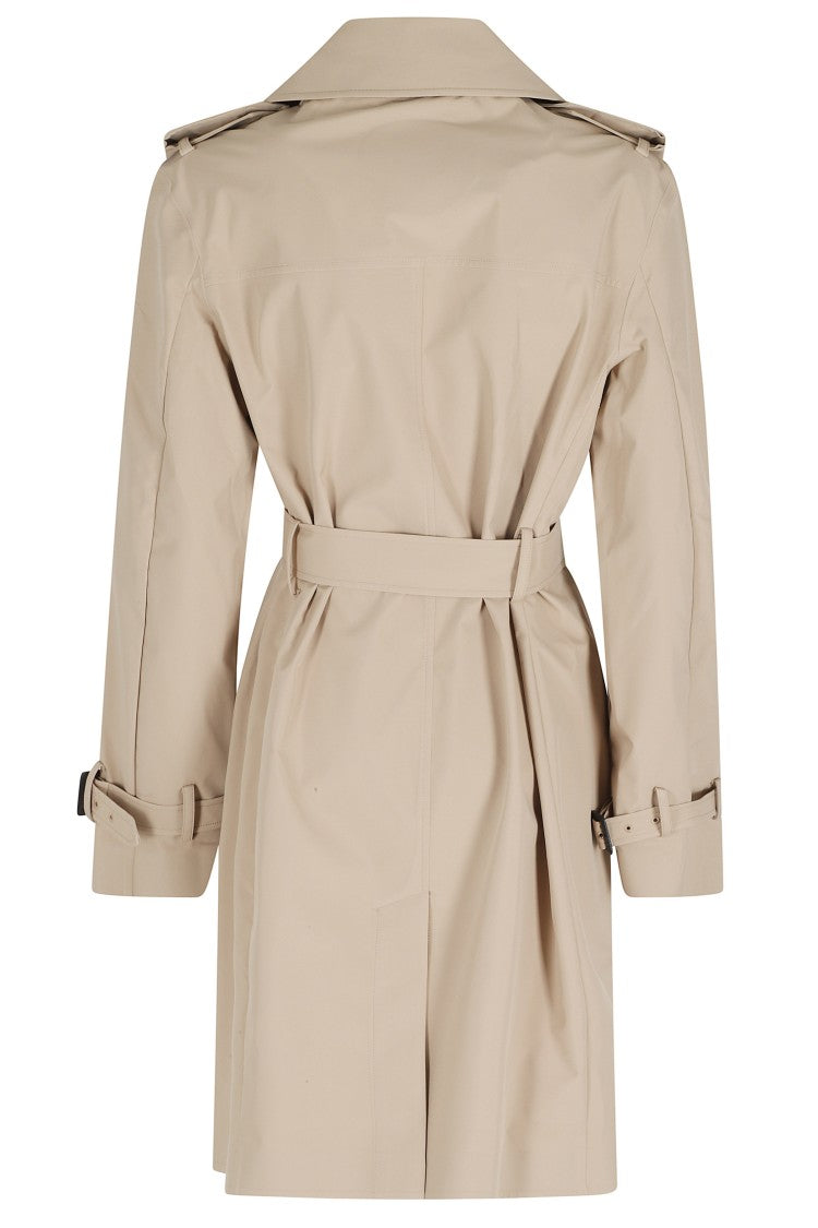 Save The Duck Beige Talya Double-Breasted Waist Belt Polyester Trench Coat