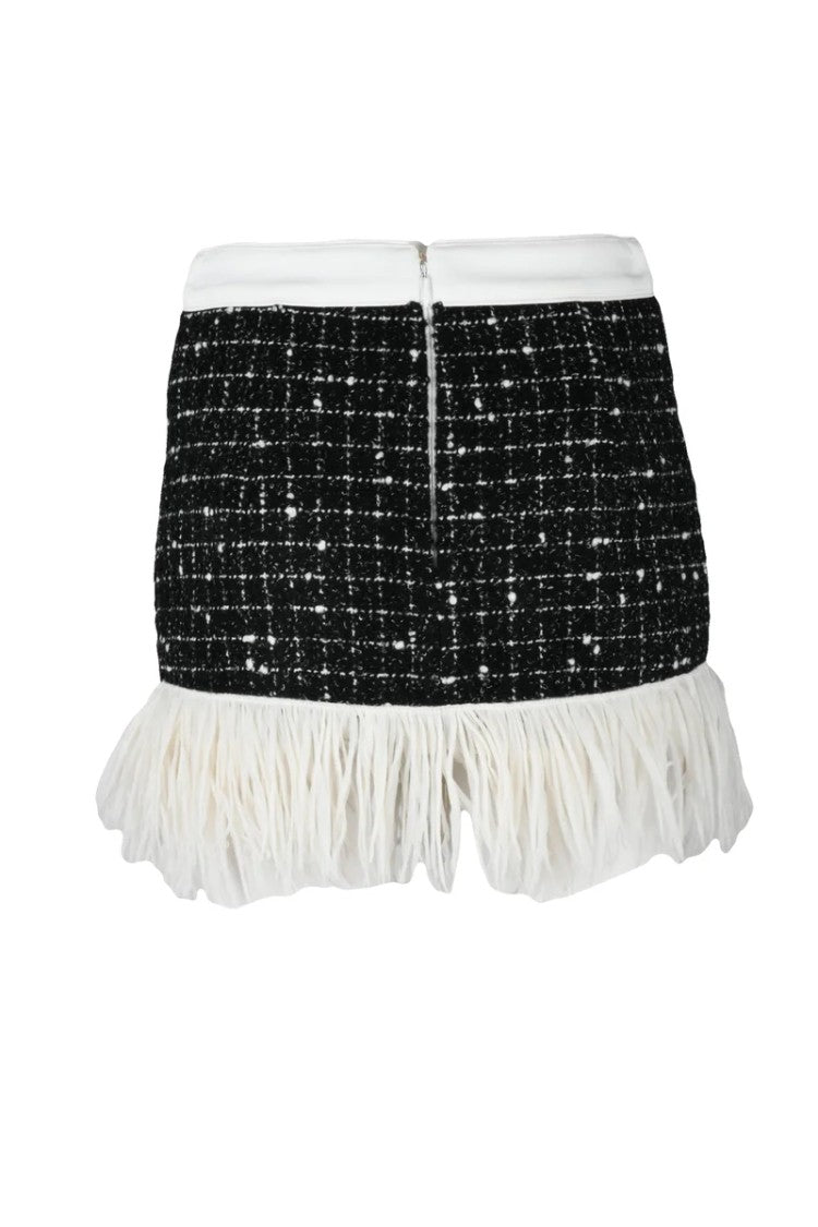 Elisabetta Franchi Jacquard Skirt - Black/White