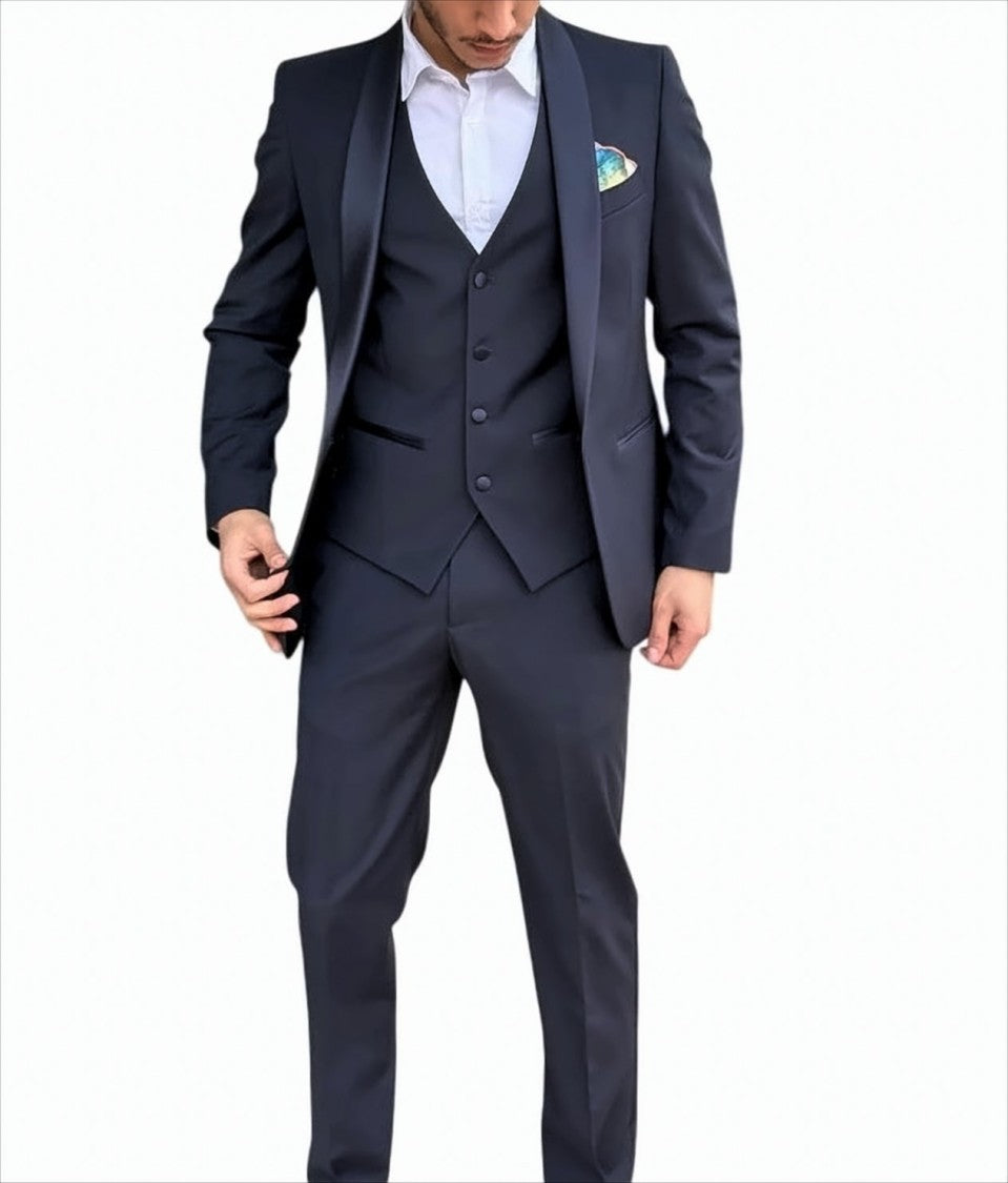 Bharnaba Tokyo Raso Tuxedo Suit With Peak Lapels