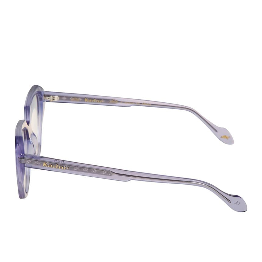Kador Katrin Light Translucent Lavender Cat-Eye Sunglasses With Gold Accents
