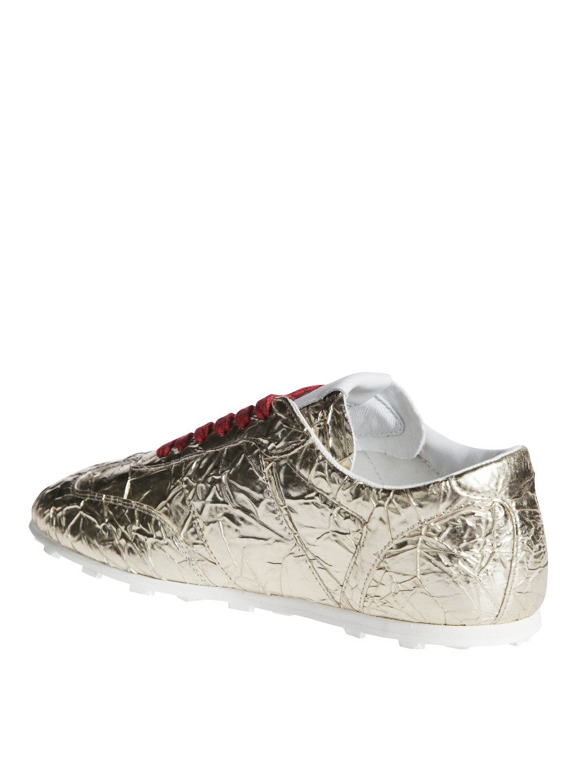 Marni Metallic Gold Red Laces Sneakers