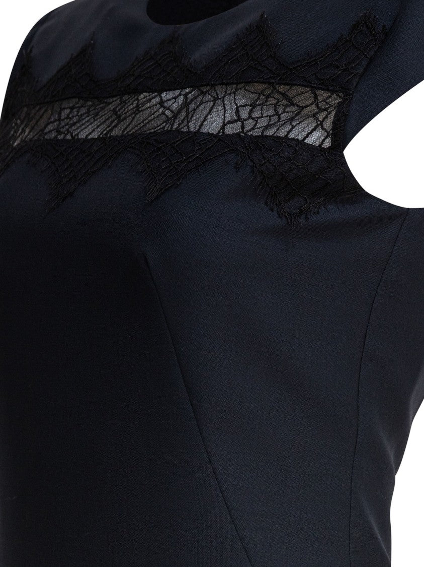 Alexander Mcqueen Fitted Black Midi Dress