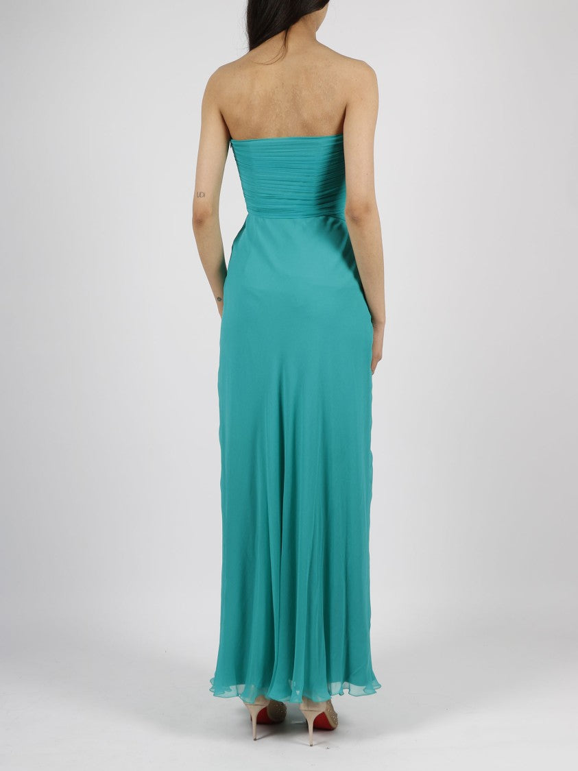 Alberta Ferretti Organic Chiffon Long Dress
