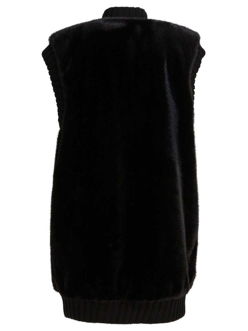 Pinko Sleeveless Faux Fur Jacket