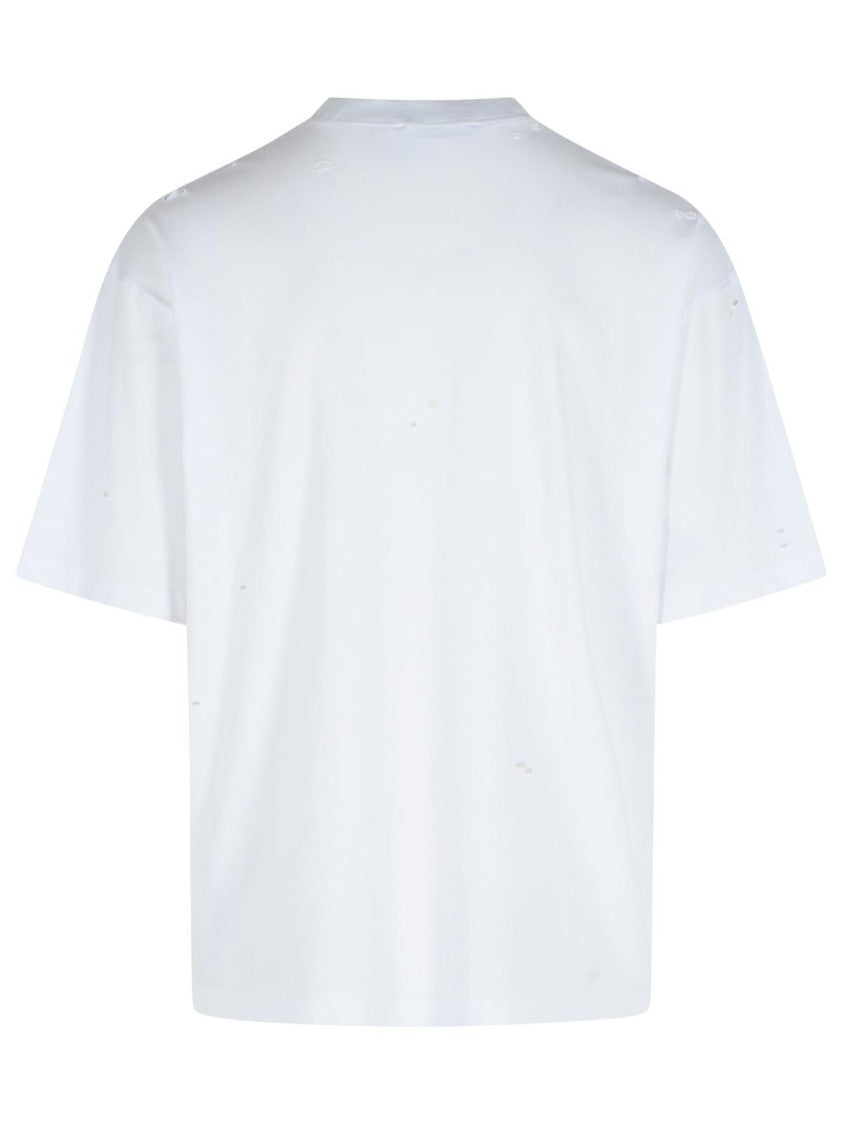 Acne Studios White Cotton Blend T-Shirt
