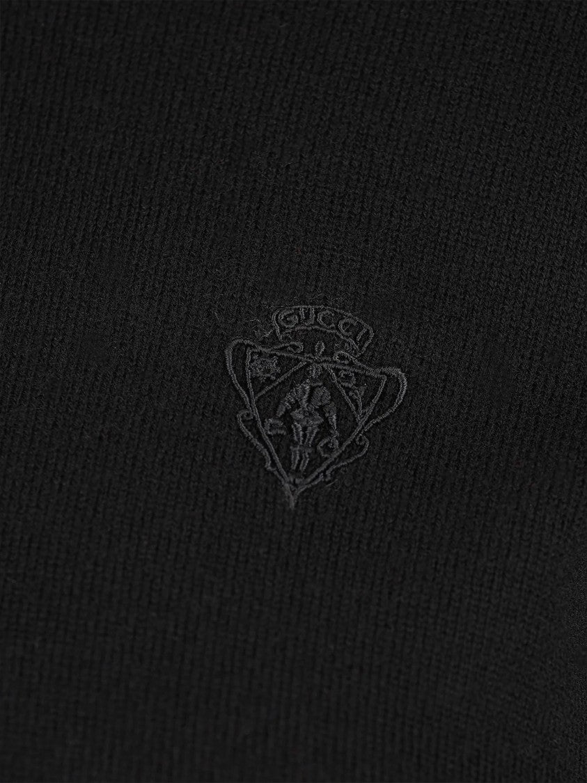 Gucci Black High Kn Fitted Mock Neck Top