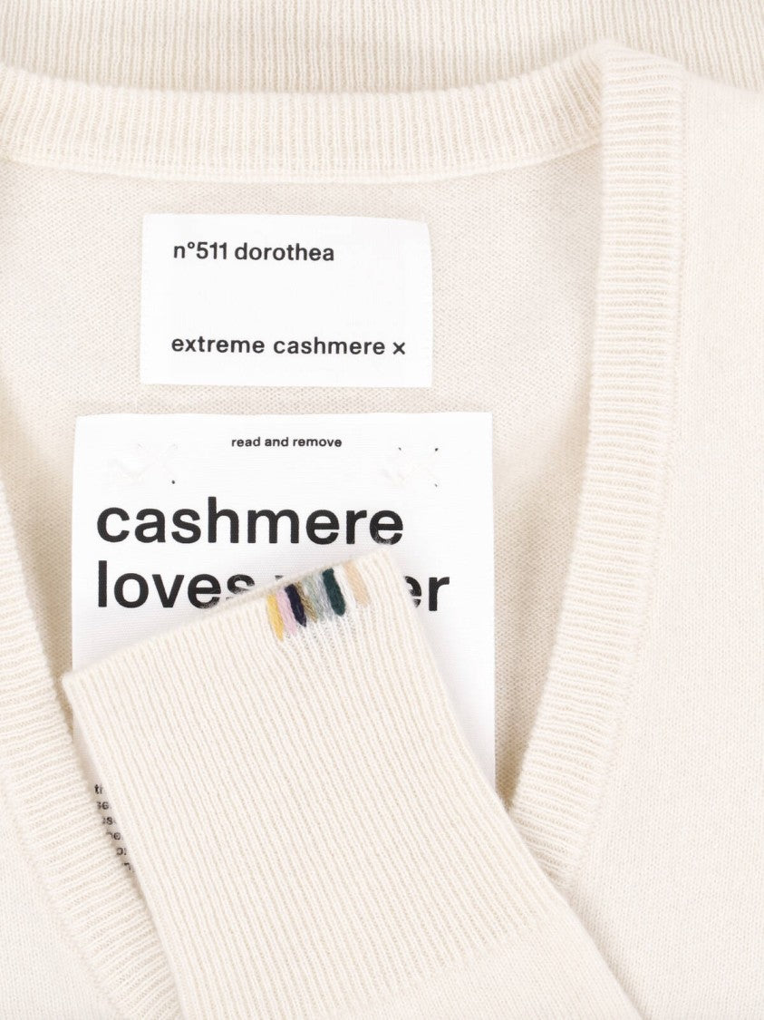 Extreme Cashmere Cream Dorothea Round-Neck Cashmere Zip Cardigan