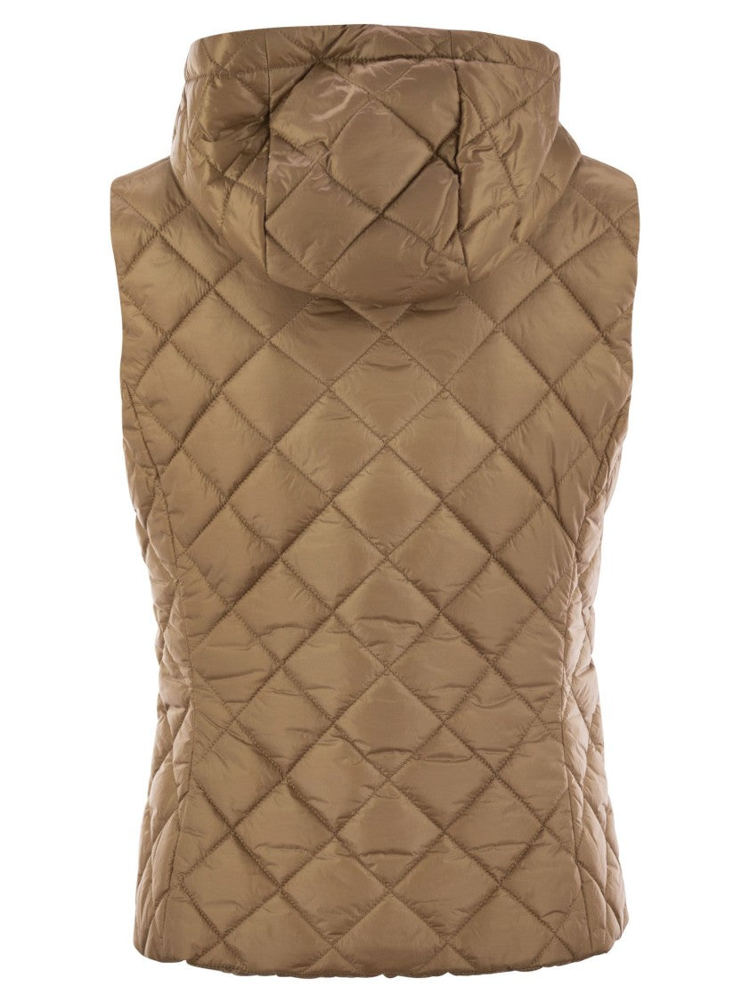 Fay Diamond-Quilted Nylon Waistcoat With Adjustable Hood