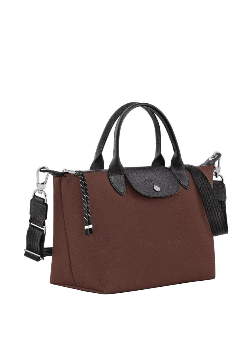 Longchamp Brown Cowhide Trimmed Polyamide Tote Bag