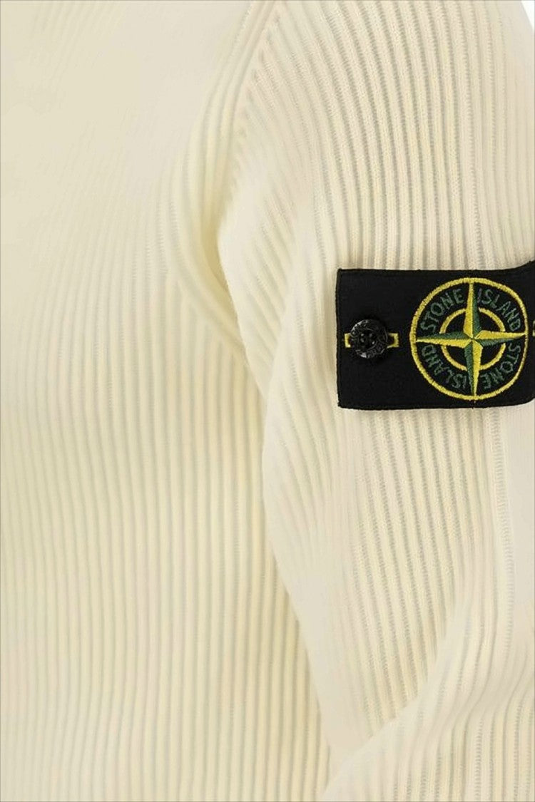 Stone Island Ribbed Knit Sweater With Crew Neckline