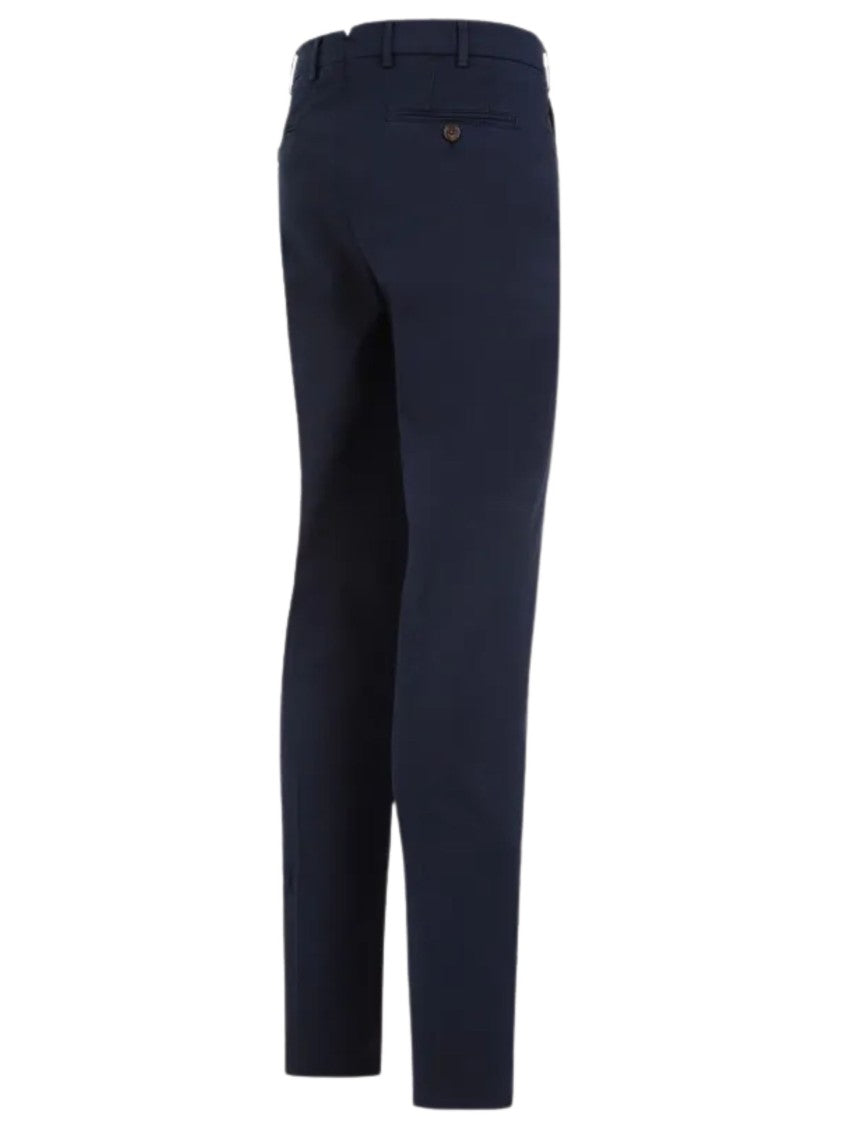 Brunello Cucinelli Blue Buttoned Pockets Cotton Formal Pants