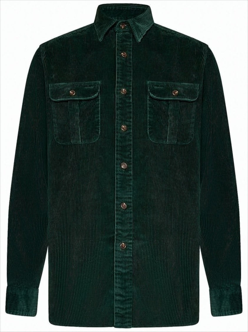 Polo Ralph Lauren Long-Sleeve Corduroy Shirt With Elbow Patches And Classic Collar